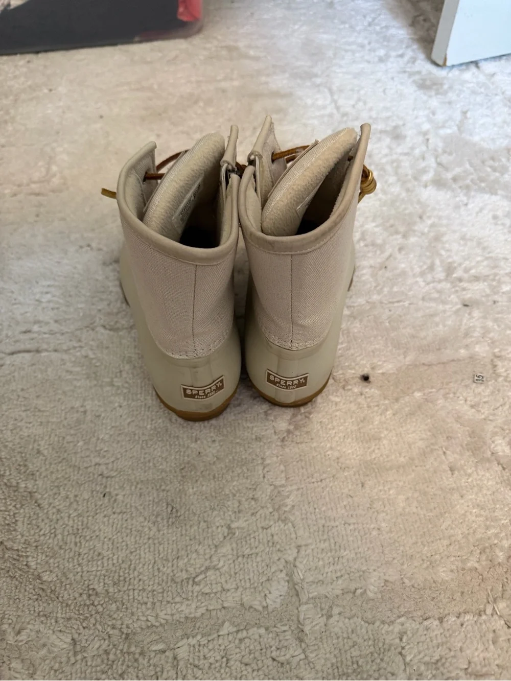 Sperry Women's Cream and Tan Duck Boots